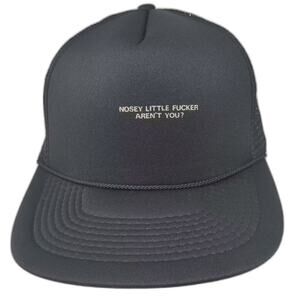 CSI Trucker Hat Black White One Size Graphic Nosey Little Rope Snapback